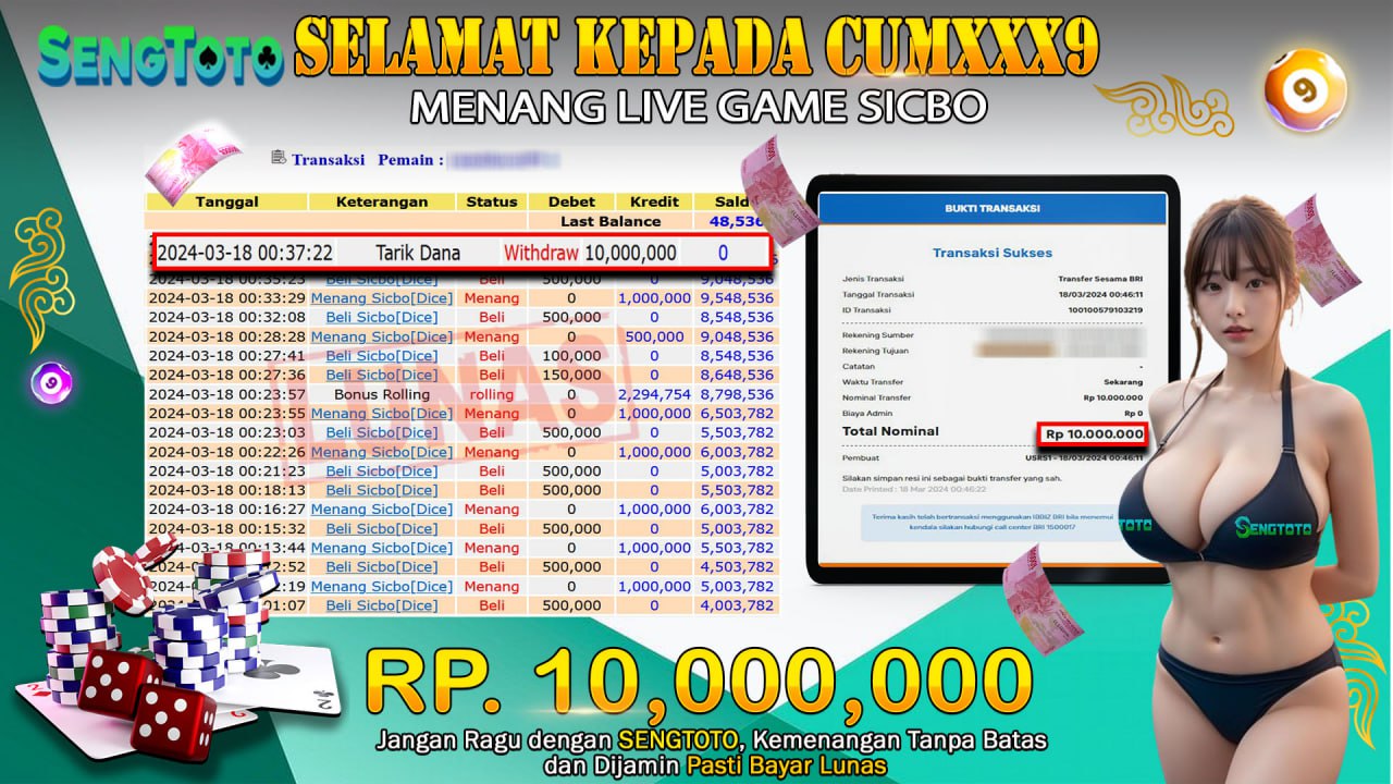 BUKTI PEMBAYARAN LIVE GAME SICBO