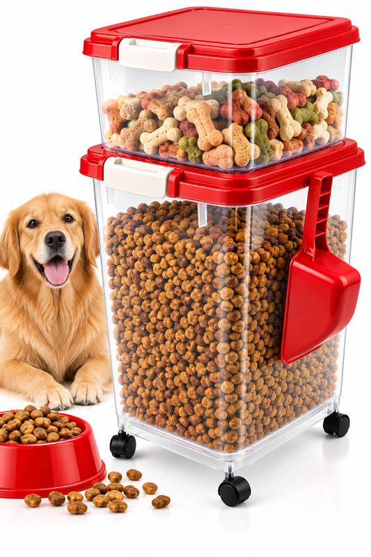 Pet Food Storage Container on Wheels