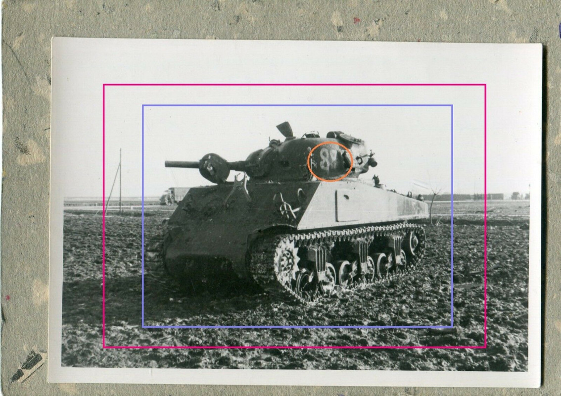 Foto Sherman Panzer TANK M4 Nummer 88 zerstört