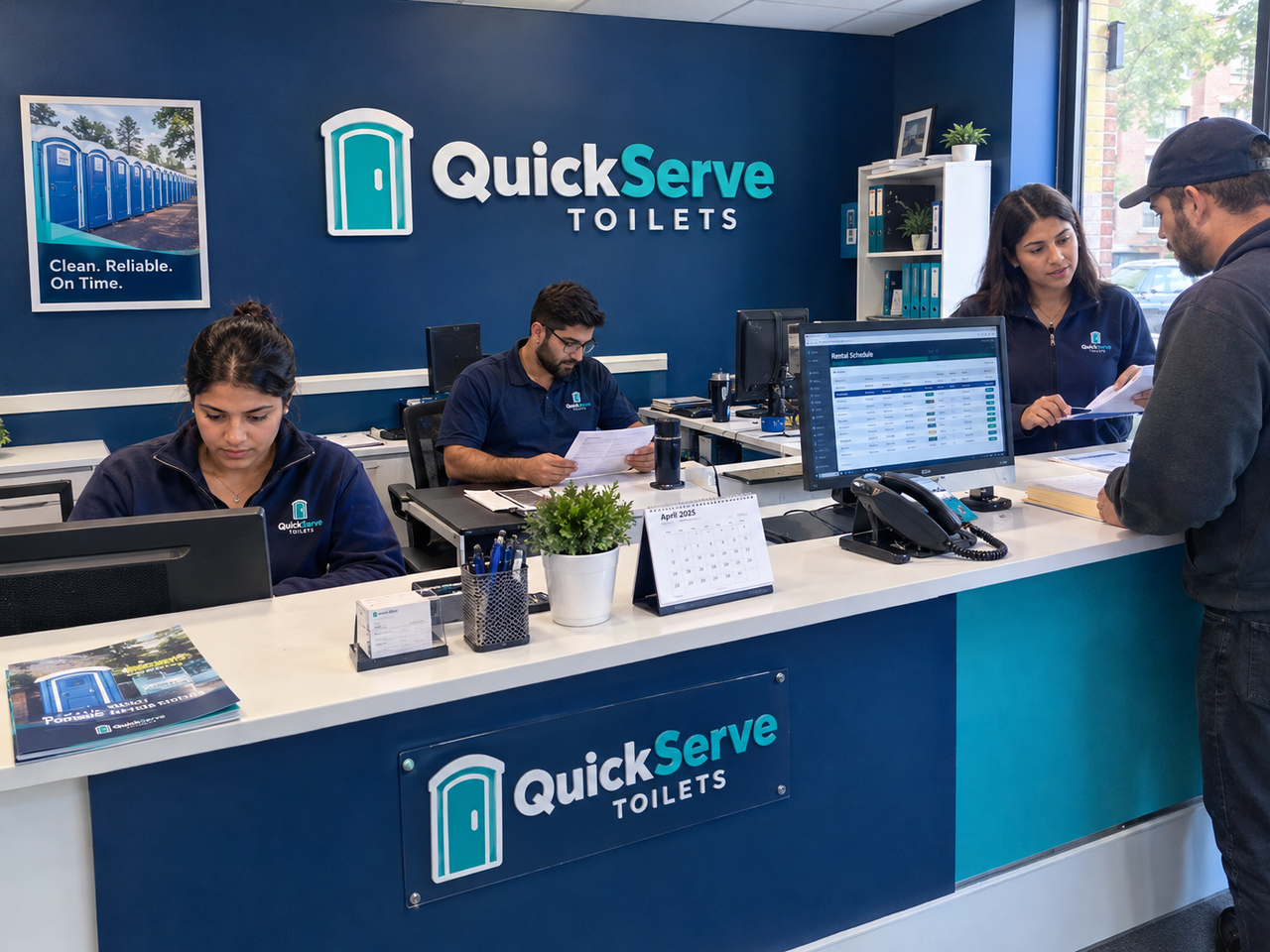 QuickServe Toilets rental planning office