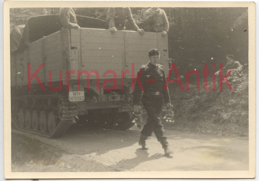 Foto Wehrmacht Gebirgsjäger Panzer Fahrschule LKW Opel Maulteir 