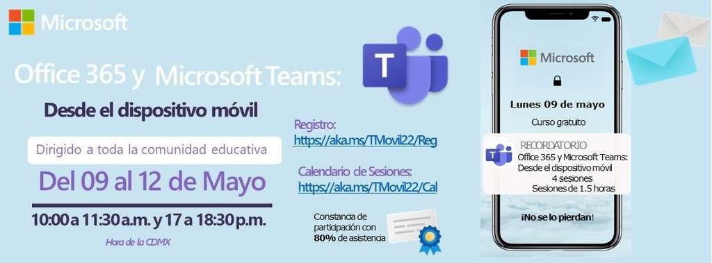 Curso de "Office 365 y Microsoft Teams desde el dispositivo móvil" para docentes y administrativos con Constancia por parte de MICROSOFT 