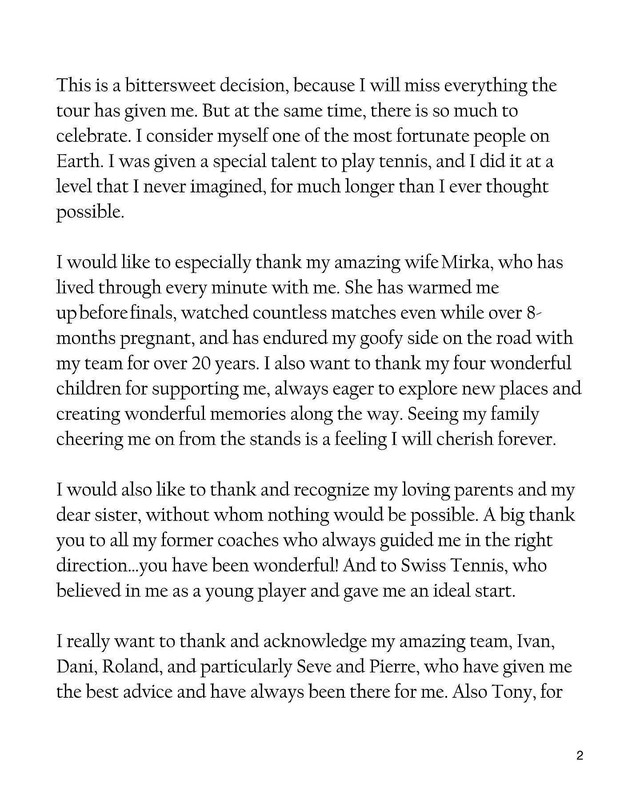 lettera ritiro tennis federer twitter pagina 2