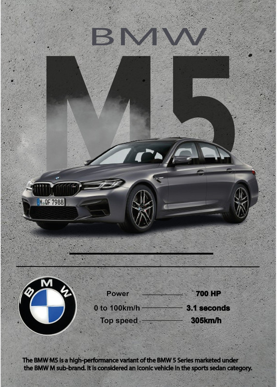 BMW M5 Technical Poster Design