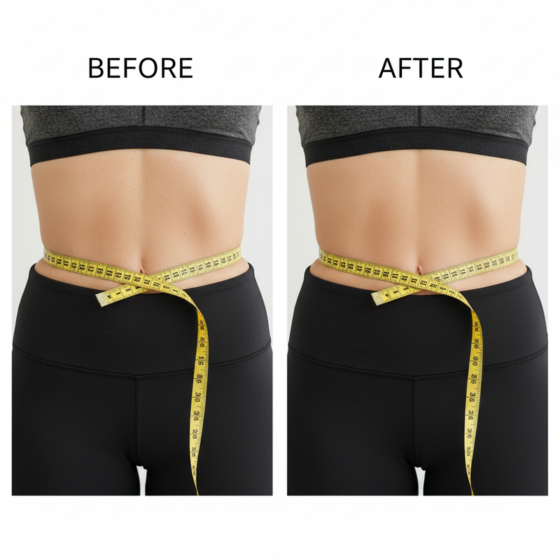 Before after smaller waist
