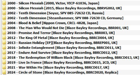 Blaze Bayley - Discography (2000-2024)