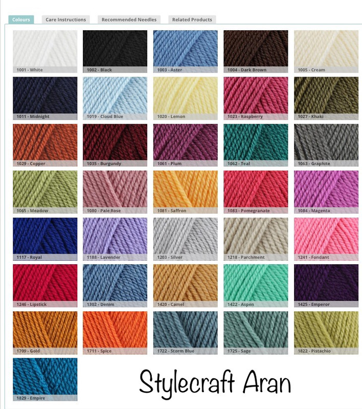 Stylecraft Dk Colour Chart