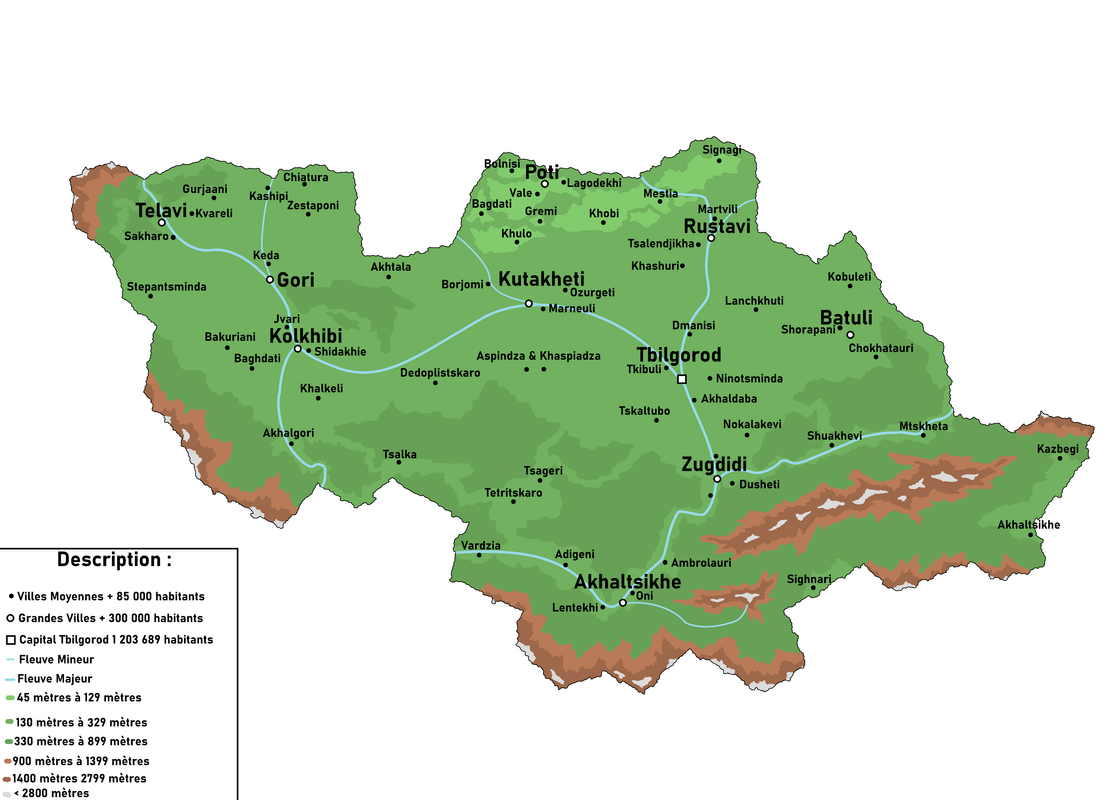 Carte des villes de Kartvélie