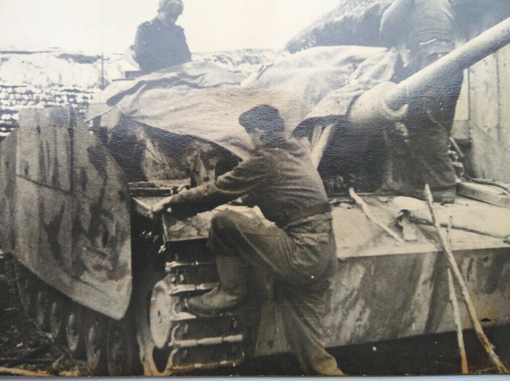 Original Foto Portrait Panzer mit Panzer Soldatб