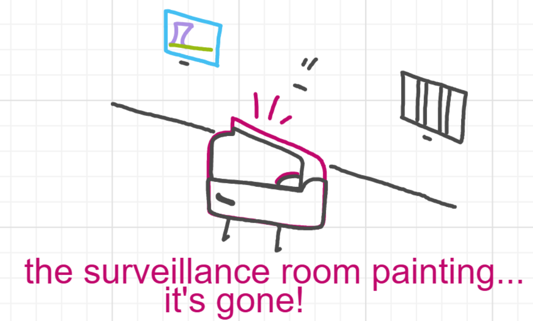A panel from A Murder On The, episode six of the Board Boards object show by Furretwalk/WalkingFurret.