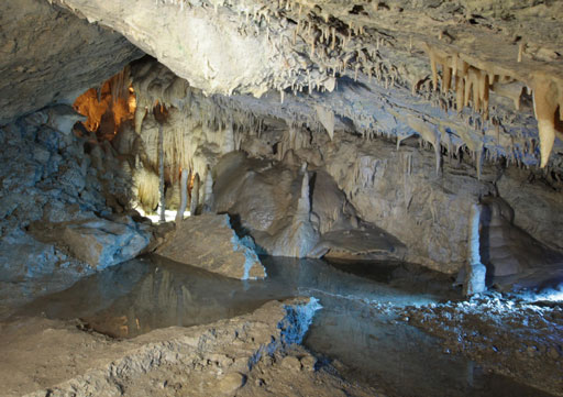 Una delle sale della Grotta Nuova di Villanova (www.grotteturistiche.it)