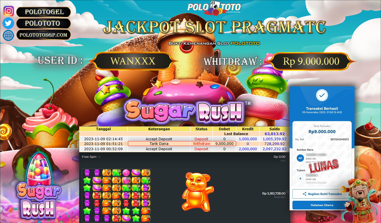 BUKTI PEMBAYARAN JACKPOT DIPOLOTOTO DIBAYAR LUNAS!!!