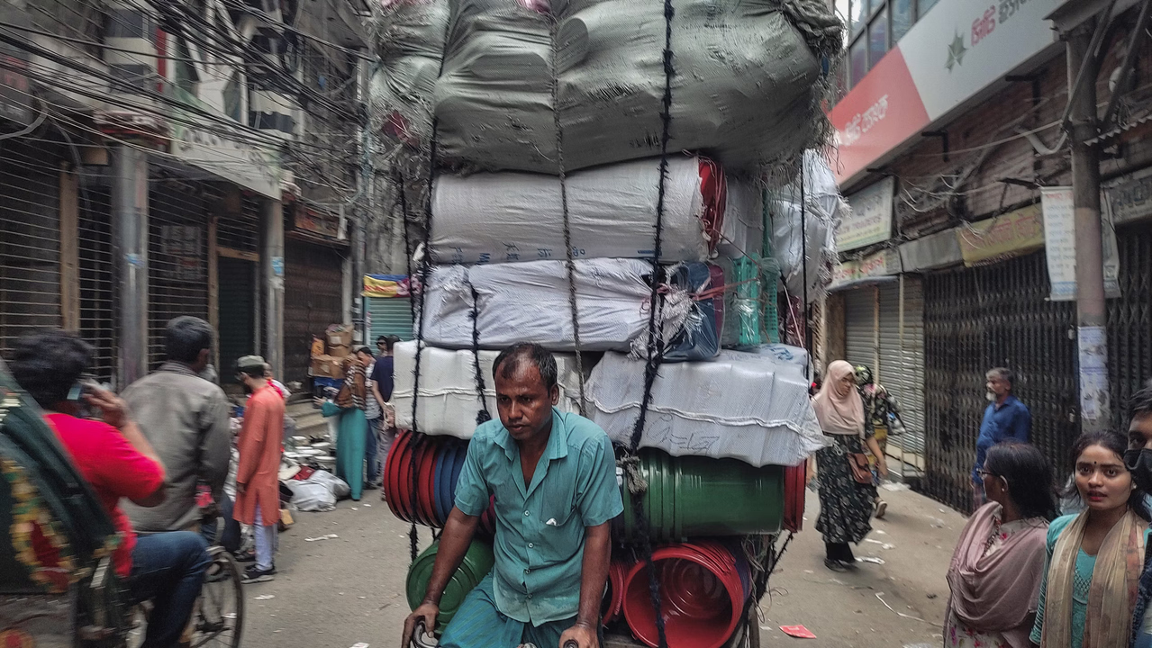 Dhaka skyline with traffic