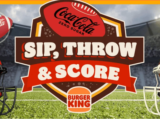 Play the Burger King Sip, Throw & Score Instant Win Game Daily