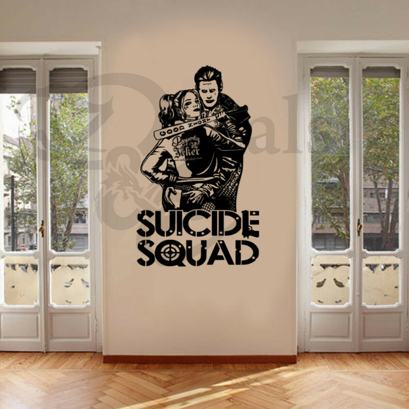 Harley Quinn Joker Suicide Squad 3d Smashed Wall View Sticker Poster Vinyl 690