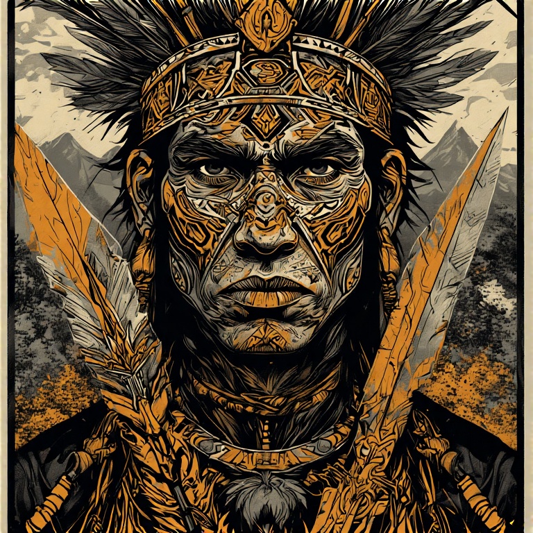 A-tribal-warrior-in-woodcut-st-53