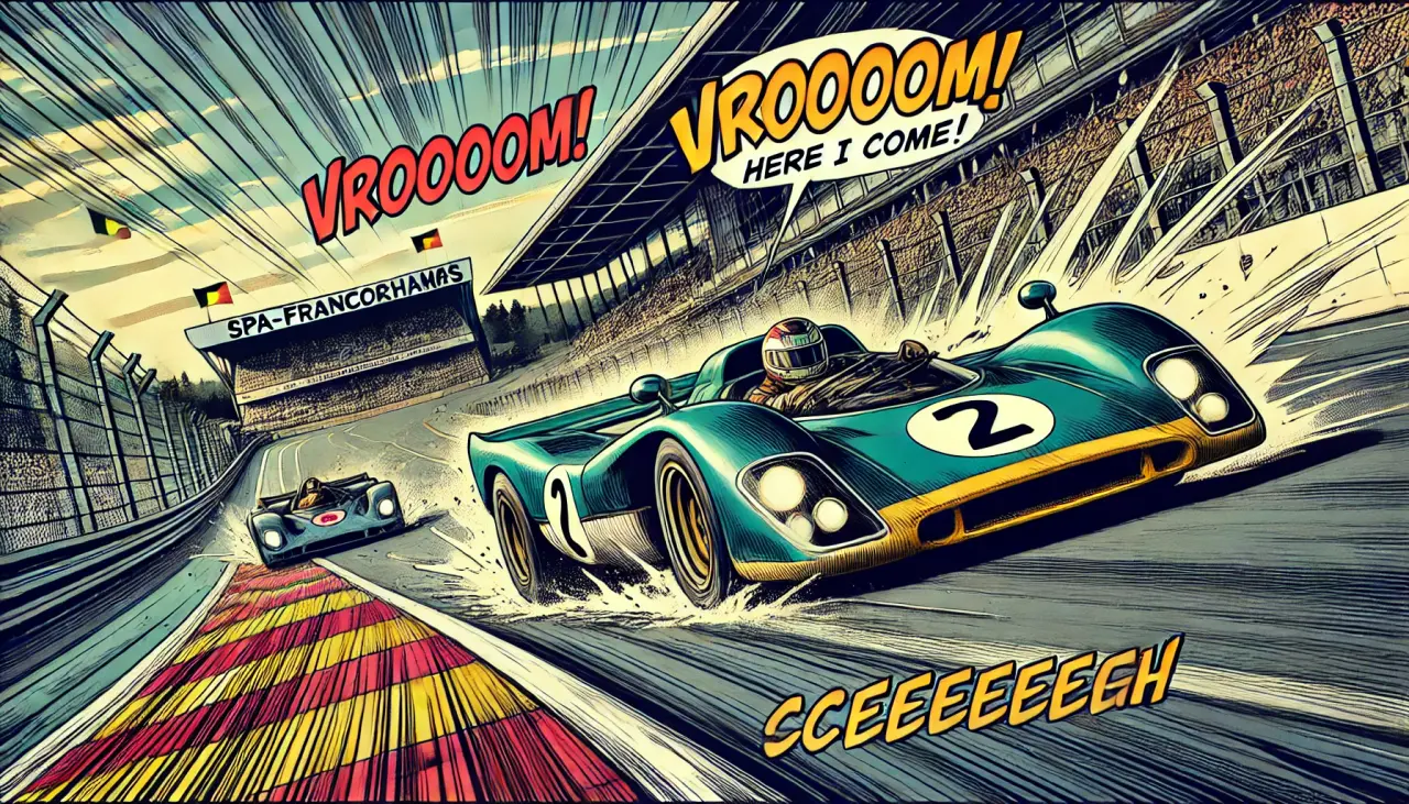 DALL-E-2024-11-25-17-59-33-A-dramatic-comic-book-style-illustration-of-a-racing-scene-at-the-Spa-F.webp