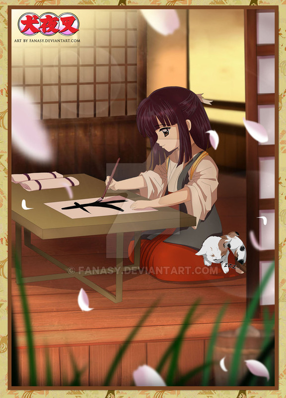 Hình vẽ Kikyou, Kagome, Sango bộ Inuyasha - Page 15 Learning_to_write_by_fanasy-d53fy68