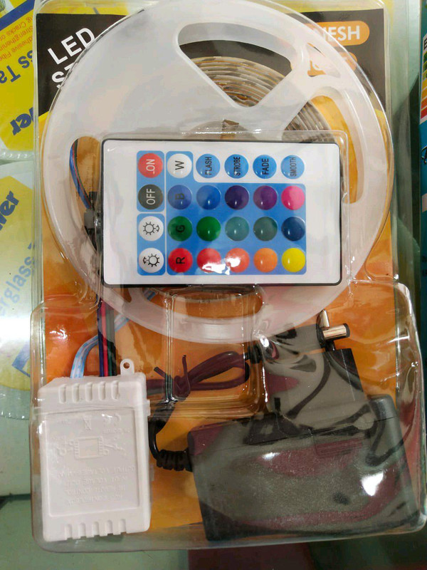 5 Meter Led Strip Light with Bright RGB Color Changing Light Strip with 24 Keys or Remote Controller and Supply for Home (Multicolor)