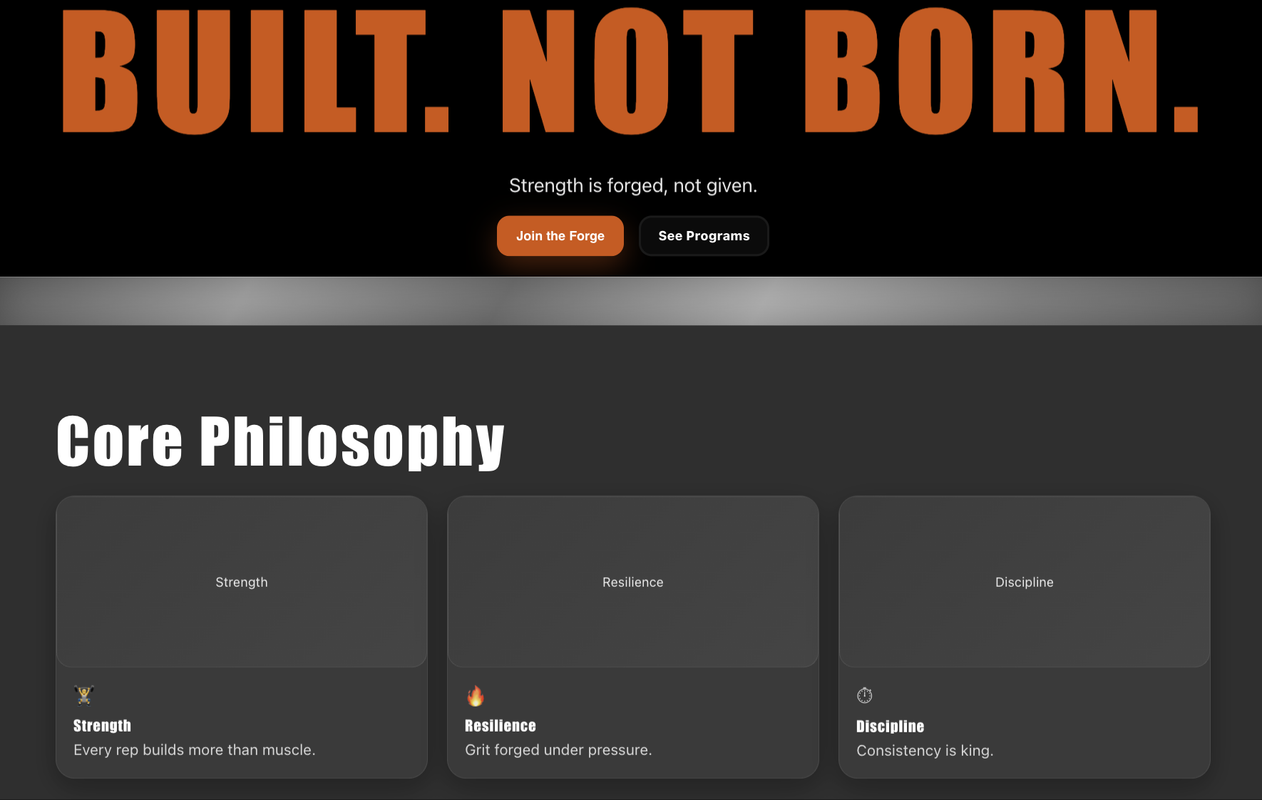 Forge Strength Club desktop – primary