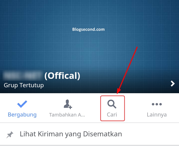 Melihat kolom pencarian Facebook