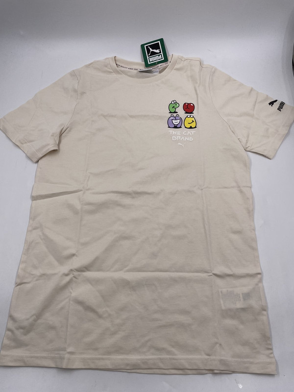 PUMA GRAPHIC TEE STREETWEAR EGGNOG MENS 