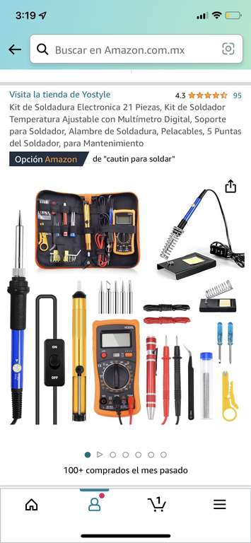 Amazon: Kit de Soldadura Electronica 21 Piezas 
