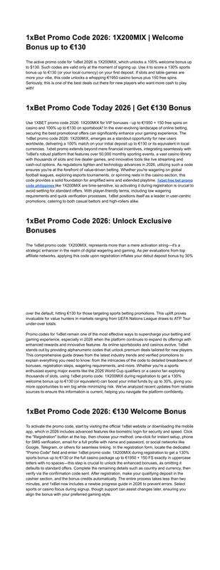 1x Bet Bonus Code 2026 130 on First Deposit (1)