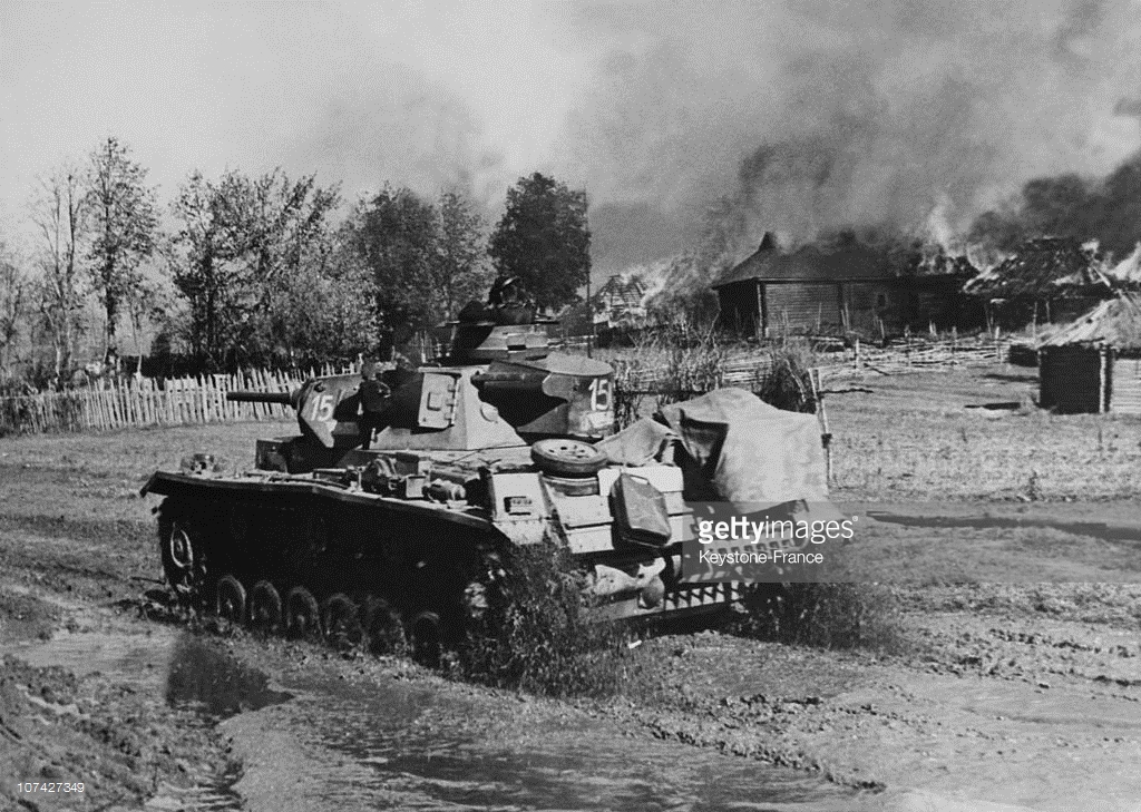 A German Tank In The Silt In Ussr On October 28T