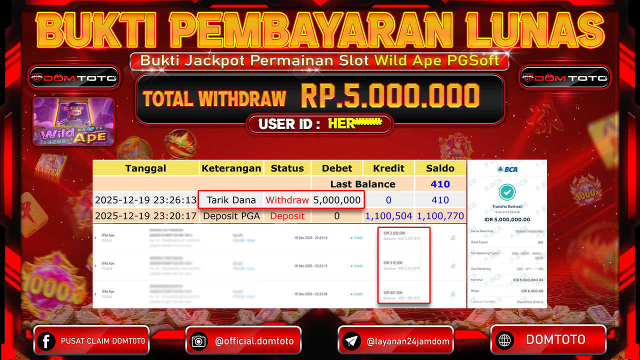 JACKPOT SLOT Wild Ape PGSoft 20 DECEMBER 2025