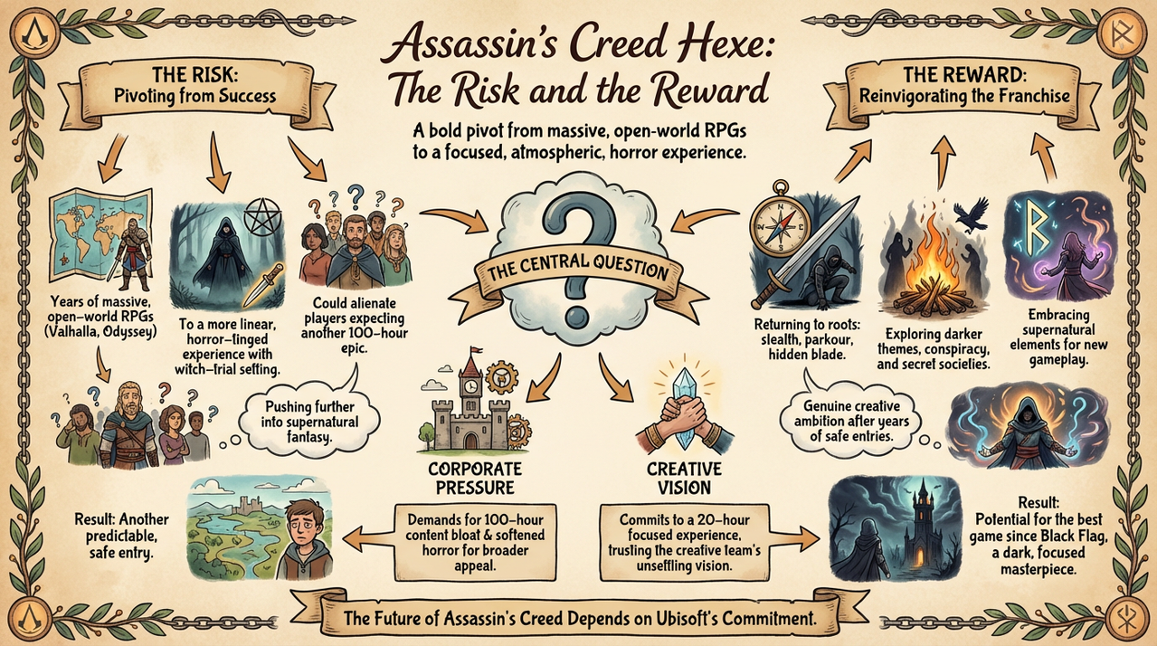 Dark medieval castle and gothic architecture representing witch trial era