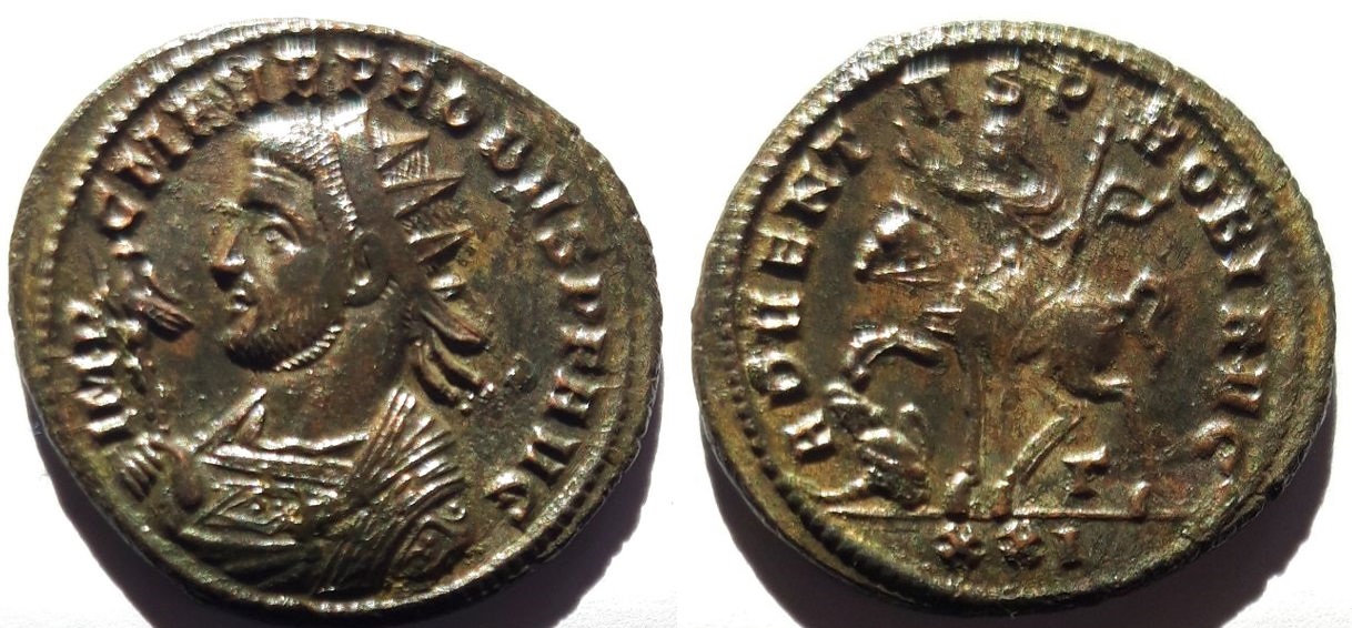Aureliano de Probo. ADVENTVS PROBI AVG. Emperador a caballo. Siscia P1