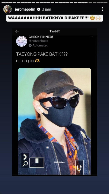 Jerome Polin beri kado baju batik ke Taeyong NCT 127