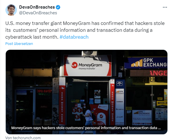 MoneyGram gehackt