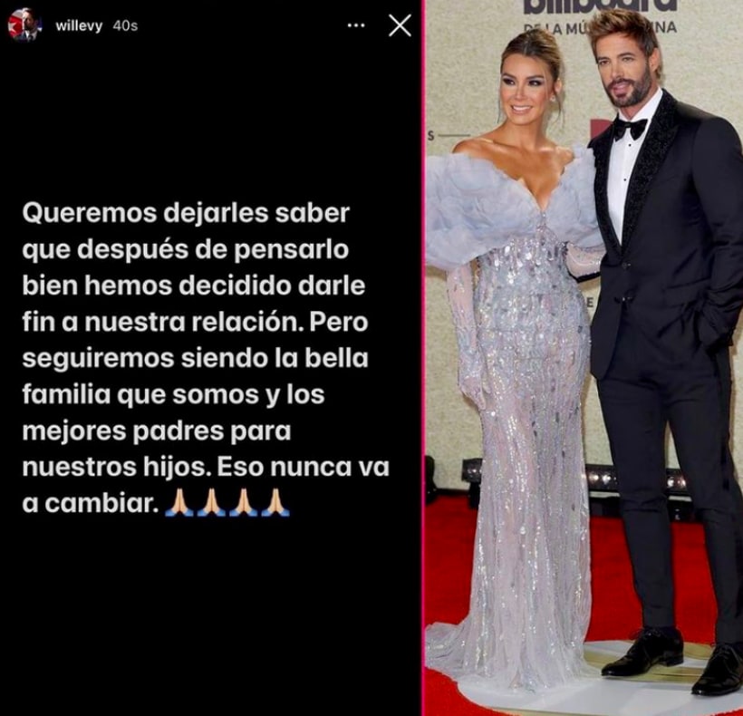 William Levy anuncia su separación con Elizabeth Gutiérrez, por redes sociales