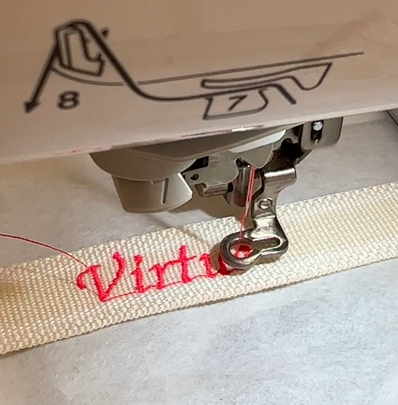 embroidering a bracelet on my machine
