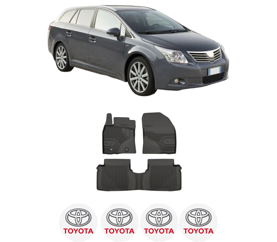 Set covorase presuri TOYOTA AVENSIS Estate (_T27_) din 2008-2018, auto, din cauciuc thermoplastic, 4 Stickere auto cu TOYOTA