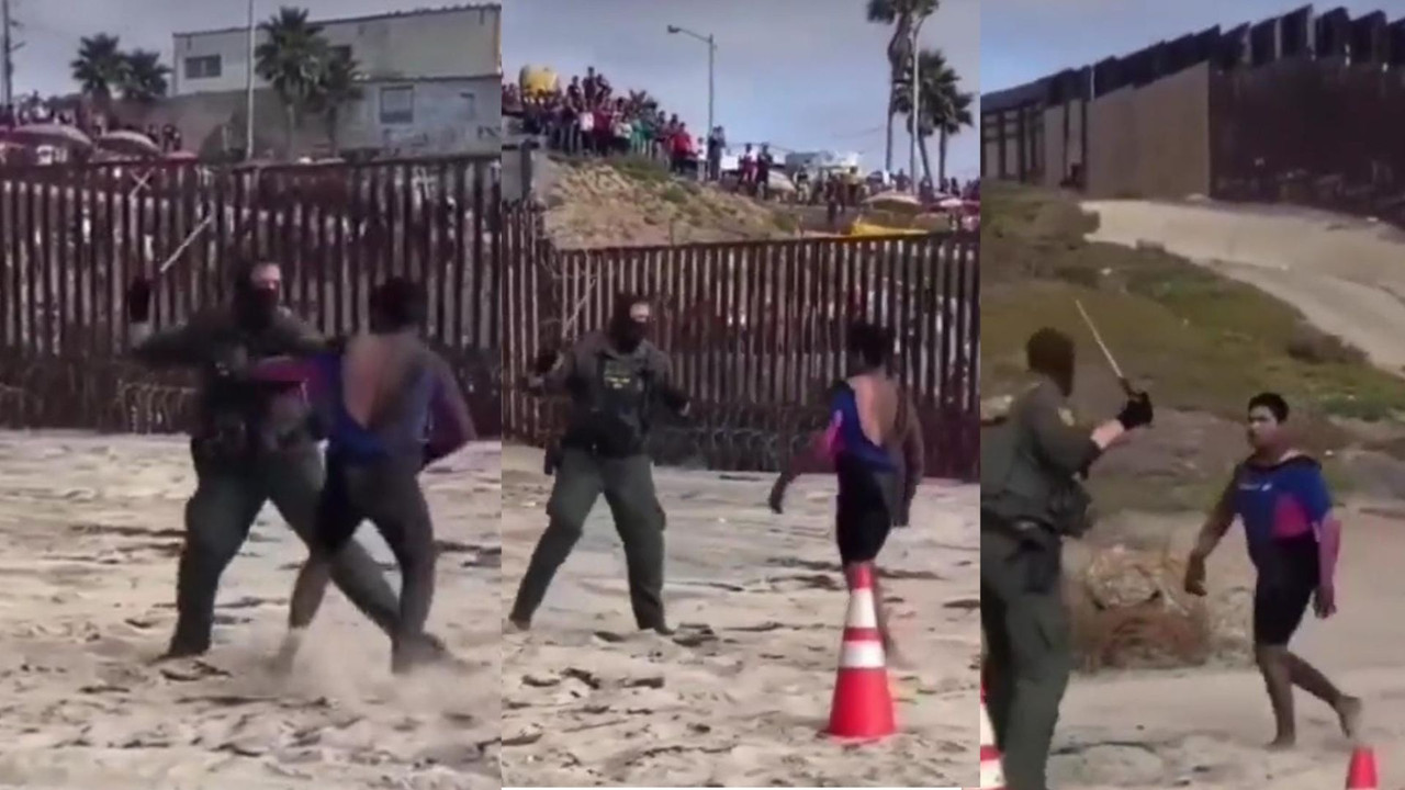 Coyote y agente migratorio se agarran a golpes 