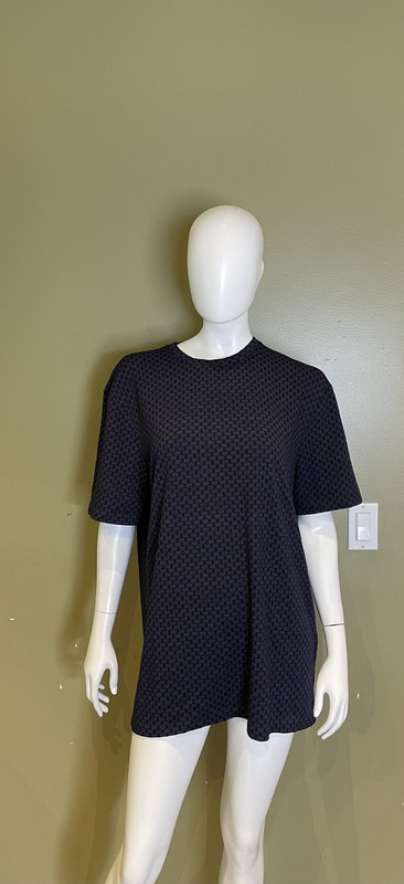 GIORGIO ARMANI NAVY POKA DOT CREWNECK SHIRT MENS SIZE 54