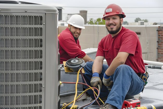 HVAC Service Specialists in Safety Gear