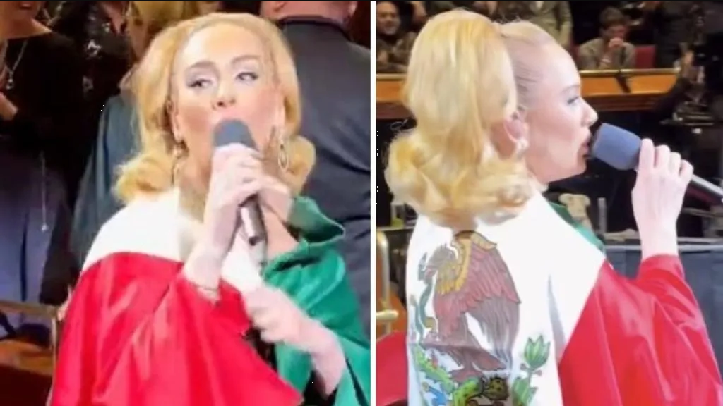 Adele aparece con la bandera de México y causa furor en redes sociales
