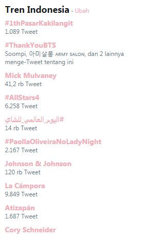 ThankYouBTS jadi trending di Twitter