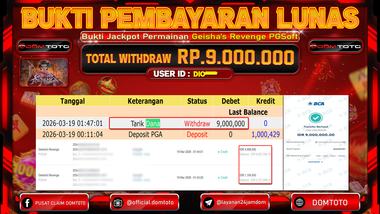 JACKPOT SLOT Geishas Revenge PGSoft 19 MARET 2026