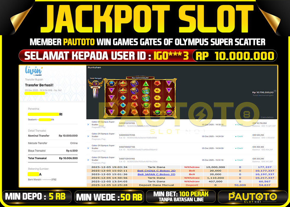 BUKTI JACKPOT LUNAS PAUTOTO