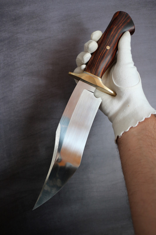 Stroker Bowie D2 hand satin 8.7 inch Blade Ironwood (8)