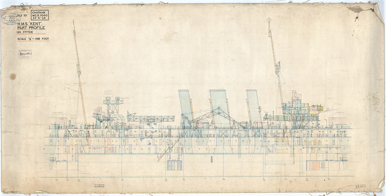 HMS Cornwall (Trumpeter+set PE Eduard 1/350°) par horos Class-Kent