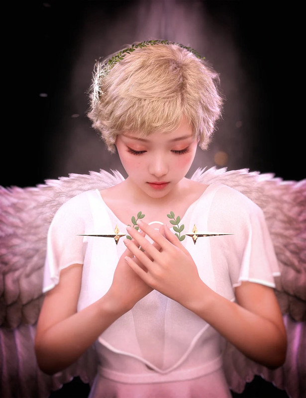 dForce Angel Curvy Short Hair for Genesis 9 and 8 Female