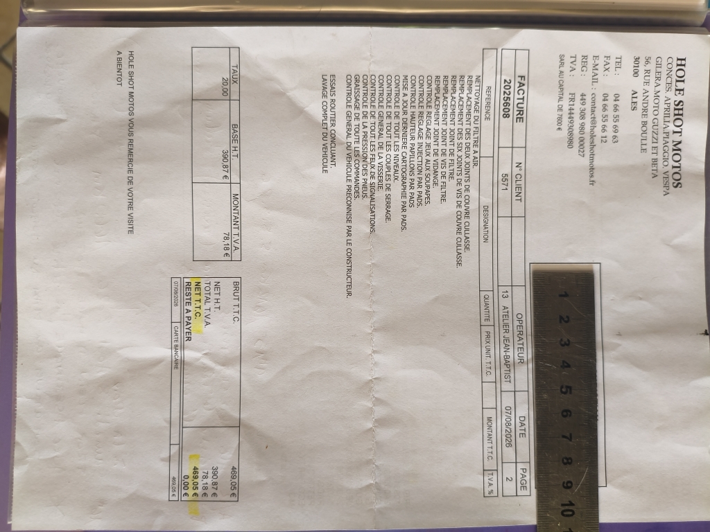Facture révision 1152 km 07 Août 2026 forum GUZZ 2 jpg