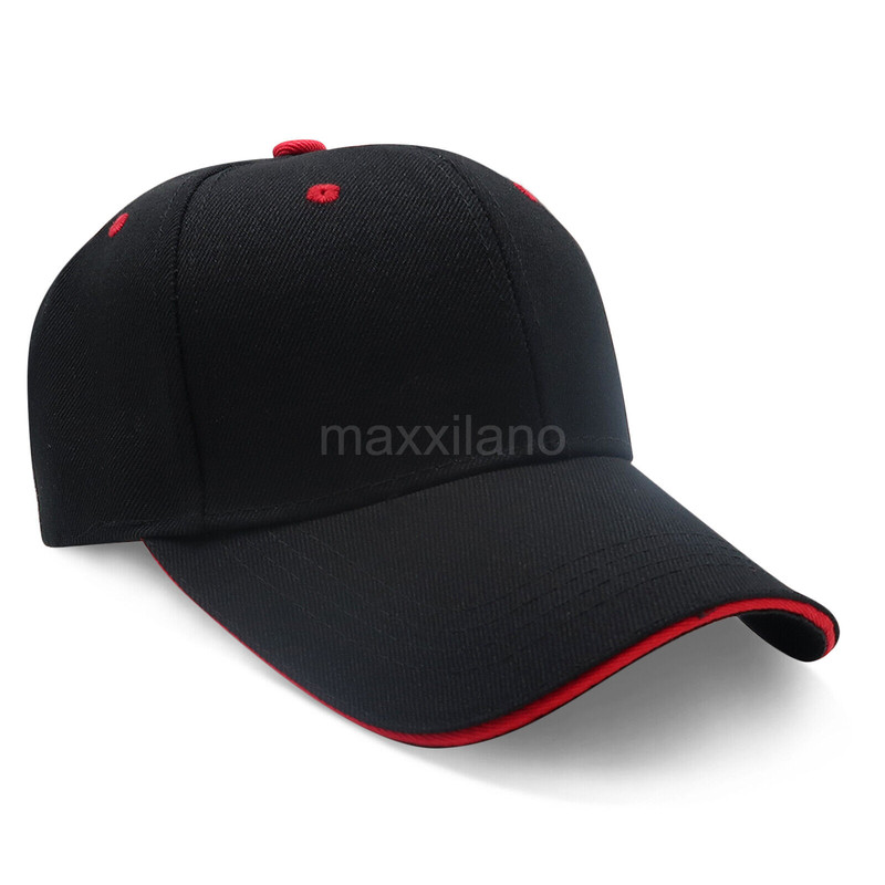 Mens Baseball Cap Visor Hat Polo Style Golf Hat Solid Plain Adjustable Ball Cap 