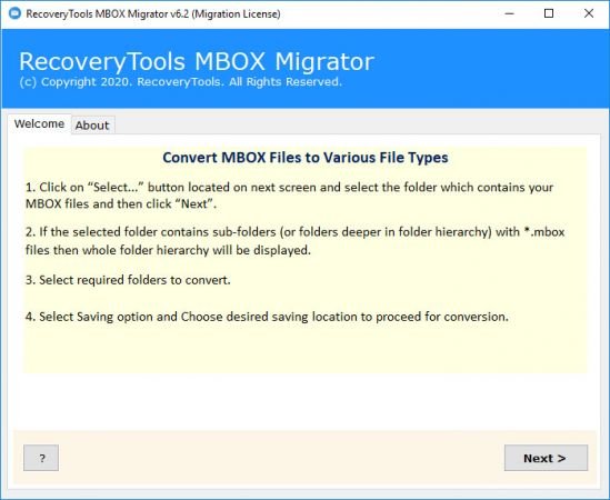 RecoveryTools MBOX Migrator 7.8